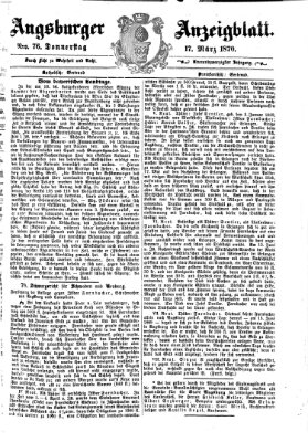 Augsburger Anzeigeblatt Donnerstag 17. März 1870