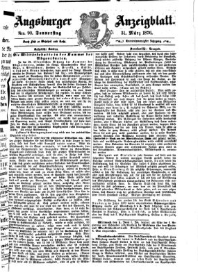 Augsburger Anzeigeblatt Donnerstag 31. März 1870