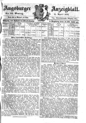 Augsburger Anzeigeblatt Montag 11. April 1870