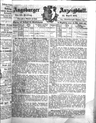 Augsburger Anzeigeblatt Freitag 22. April 1870