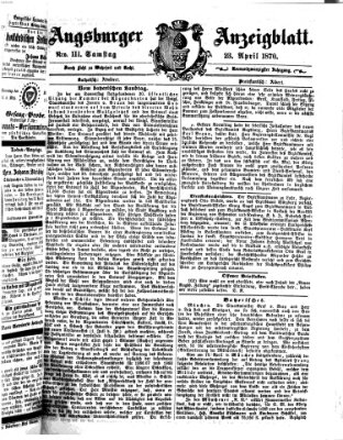 Augsburger Anzeigeblatt Samstag 23. April 1870