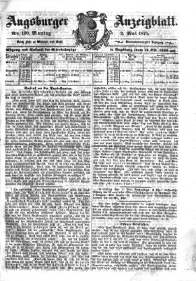 Augsburger Anzeigeblatt Montag 2. Mai 1870