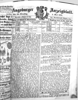 Augsburger Anzeigeblatt Dienstag 3. Mai 1870