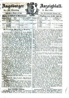 Augsburger Anzeigeblatt Sonntag 15. Mai 1870