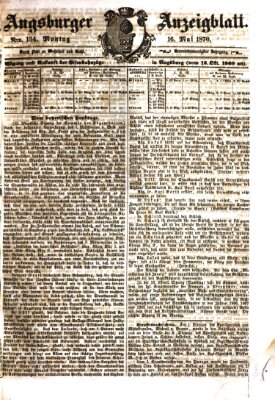 Augsburger Anzeigeblatt Montag 16. Mai 1870