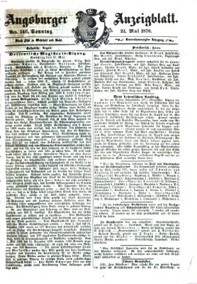 Augsburger Anzeigeblatt Sonntag 22. Mai 1870