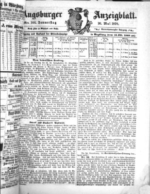 Augsburger Anzeigeblatt Donnerstag 26. Mai 1870