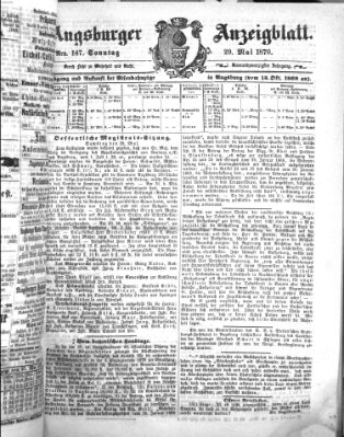 Augsburger Anzeigeblatt Sonntag 29. Mai 1870