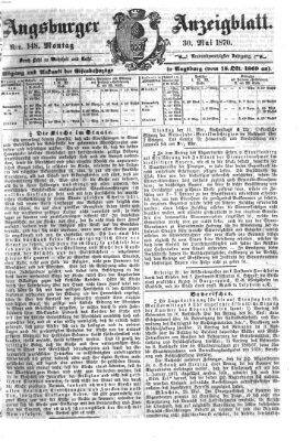 Augsburger Anzeigeblatt Montag 30. Mai 1870