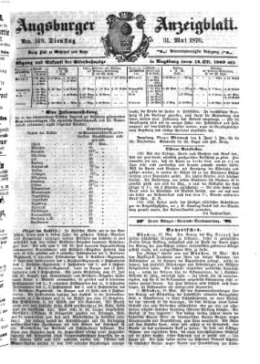 Augsburger Anzeigeblatt Dienstag 31. Mai 1870