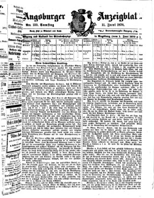 Augsburger Anzeigeblatt Samstag 11. Juni 1870