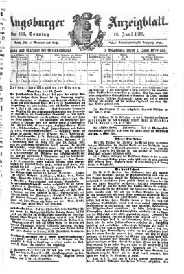 Augsburger Anzeigeblatt Sonntag 19. Juni 1870