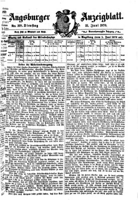 Augsburger Anzeigeblatt Dienstag 21. Juni 1870