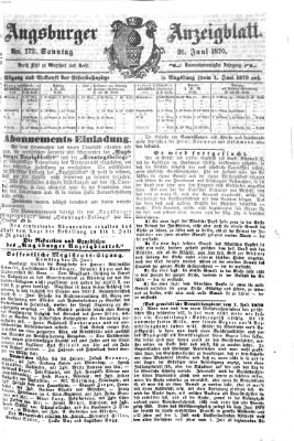 Augsburger Anzeigeblatt Sonntag 26. Juni 1870