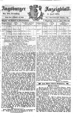 Augsburger Anzeigeblatt Dienstag 5. Juli 1870