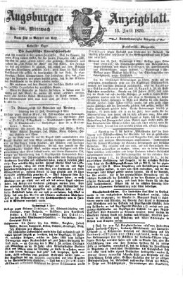 Augsburger Anzeigeblatt Mittwoch 13. Juli 1870