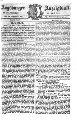 Augsburger Anzeigeblatt Samstag 16. Juli 1870