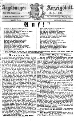 Augsburger Anzeigeblatt Sonntag 17. Juli 1870