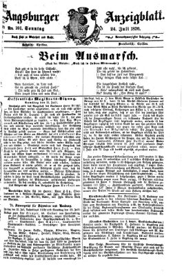 Augsburger Anzeigeblatt Sonntag 24. Juli 1870