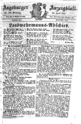 Augsburger Anzeigeblatt Montag 25. Juli 1870