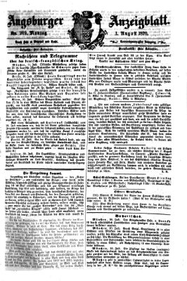 Augsburger Anzeigeblatt Montag 1. August 1870