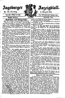 Augsburger Anzeigeblatt Dienstag 2. August 1870