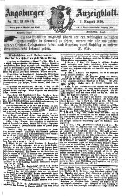 Augsburger Anzeigeblatt Mittwoch 3. August 1870