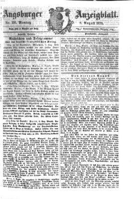 Augsburger Anzeigeblatt Montag 8. August 1870