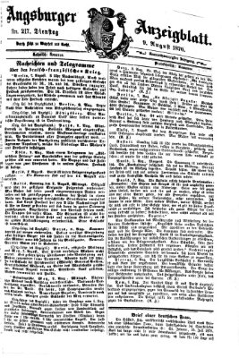 Augsburger Anzeigeblatt Dienstag 9. August 1870