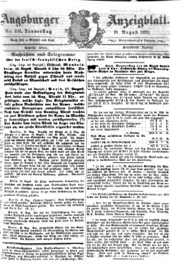 Augsburger Anzeigeblatt Donnerstag 18. August 1870