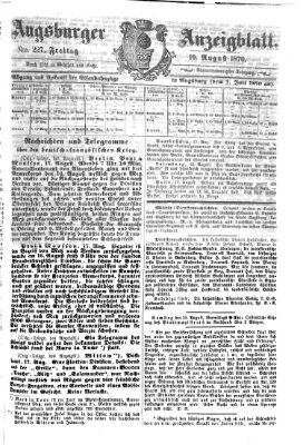 Augsburger Anzeigeblatt Freitag 19. August 1870