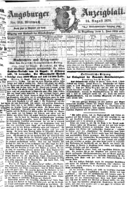 Augsburger Anzeigeblatt Mittwoch 24. August 1870