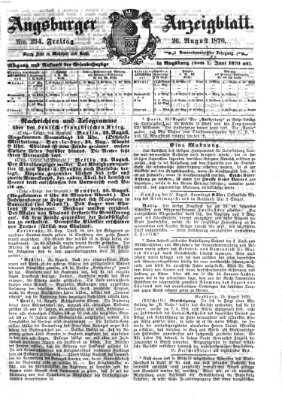 Augsburger Anzeigeblatt Freitag 26. August 1870