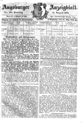 Augsburger Anzeigeblatt Samstag 27. August 1870