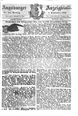 Augsburger Anzeigeblatt Montag 5. September 1870