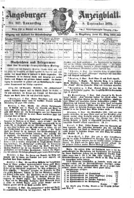 Augsburger Anzeigeblatt Donnerstag 8. September 1870