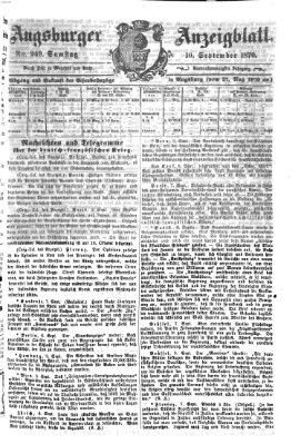 Augsburger Anzeigeblatt Samstag 10. September 1870