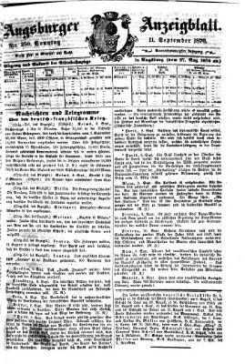 Augsburger Anzeigeblatt Sonntag 11. September 1870