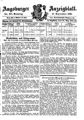 Augsburger Anzeigeblatt Sonntag 18. September 1870