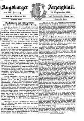 Augsburger Anzeigeblatt Freitag 23. September 1870