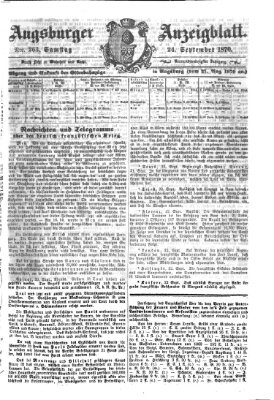 Augsburger Anzeigeblatt Samstag 24. September 1870