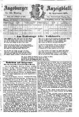 Augsburger Anzeigeblatt Montag 26. September 1870