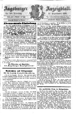 Augsburger Anzeigeblatt Dienstag 27. September 1870