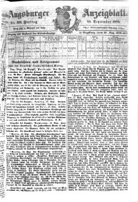 Augsburger Anzeigeblatt Freitag 30. September 1870