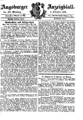 Augsburger Anzeigeblatt Montag 3. Oktober 1870