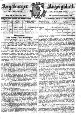 Augsburger Anzeigeblatt Mittwoch 12. Oktober 1870