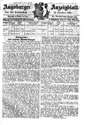 Augsburger Anzeigeblatt Donnerstag 13. Oktober 1870