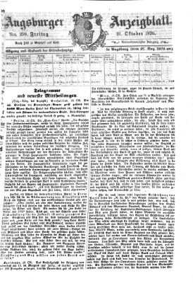 Augsburger Anzeigeblatt Freitag 21. Oktober 1870