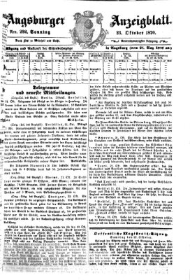 Augsburger Anzeigeblatt Sonntag 23. Oktober 1870