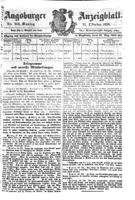 Augsburger Anzeigeblatt Montag 31. Oktober 1870